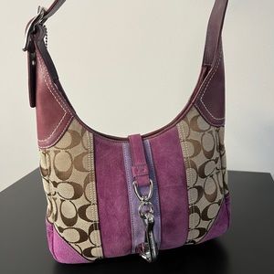 Purple Coach Hobo Shoulder Bag